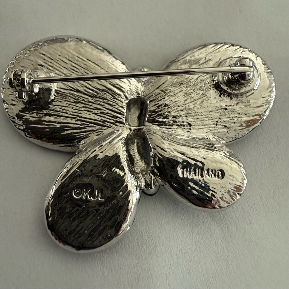 Kjl Kenneth Jay Lane Butterfly Brooch Pin Vintage - image 4